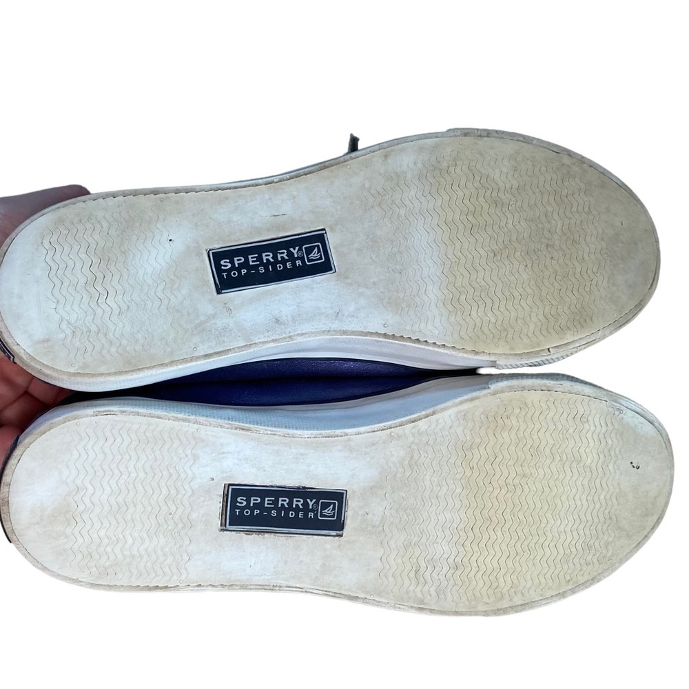Sperry Metallic Navy Blue Leather Sneaker - Picture 6 of 15